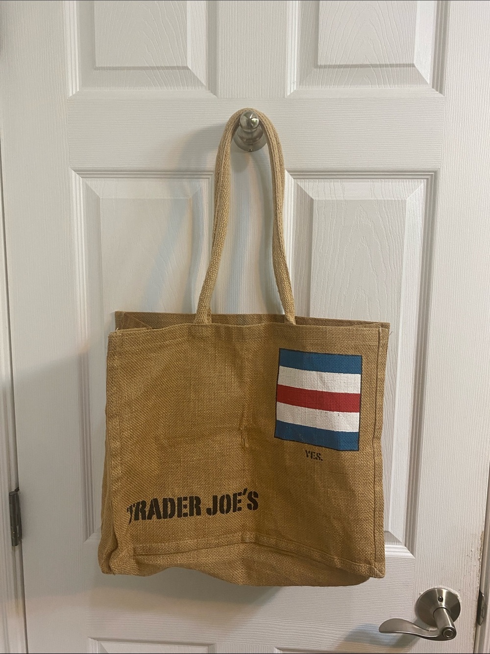 Trader Joe’s Rare Retired Burlap Nautical Flag “C Charlie” Tote Collectible Flaw